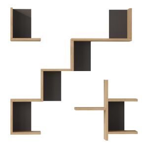 Wall shelf Verso oak with anthracite color 99.4x14.5x103cm