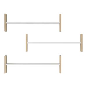 Wall shelf Mento white with oak color 75.6x14.5x23.6cm