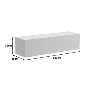 Wall-mounted TV cabinet with LED Rival anthracite 120x35x30cm
