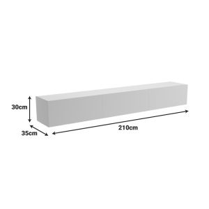 Wall-mounted TV cabinet with LED Rival anthracite 210x35x30cm