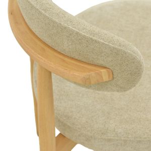 Стол Luben, сив плат - каучуково дърво в естествен нюанс 53x54x79см