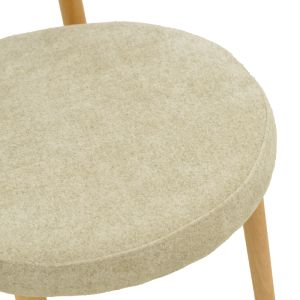 Стол Luben, сив плат - каучуково дърво в естествен нюанс 53x54x79см
