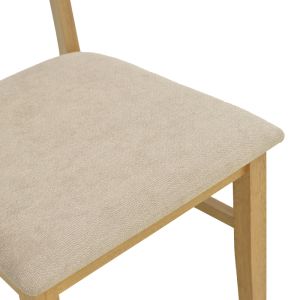 Стол Raffles от каучуково дърво с полиратан и сиво-бежов плат 47x48x83.5 см