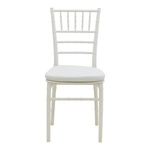 Стол Tiffany I с възглавница от полипропилен в бял цвят 39.5x46.5x87см