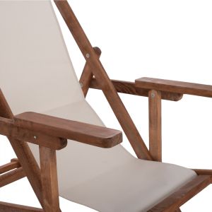 Стол лемнос с подлакътници орех с Pvc 2X1 кремав HM11433.01 62.5X97X105 см.