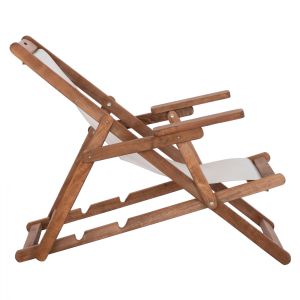 Стол лемнос с подлакътници орех с Pvc 2X1 кремав HM11433.01 62.5X97X105 см.