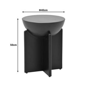 Side table Jenby solid mango wood, black, 40x50 cm