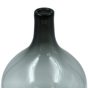 Стъклена декоративна гарафа FL2538 прозрачно сива цвят 28X38СМ