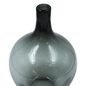 Стъклена декоративна гарафа FL1828 прозрачно сива цвят 18X27СМ