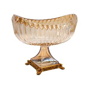 Glass decorative plate FL1203 amber color 27X14X23CM