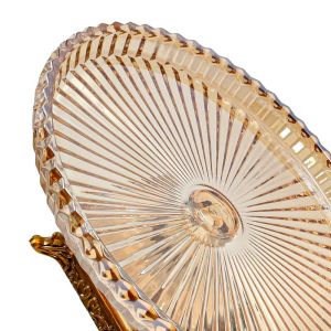 Glass decorative plate FL1208 amber color 32X17CM
