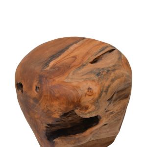 Табуретка Bolare от тиково дърво в естествен цвят D40x35см