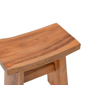 Табуретка Borbe от тиково дърво в естествен цвят 45x28x45см
