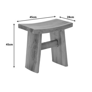 Табуретка Borbe от тиково дърво в естествен цвят 45x28x45см
