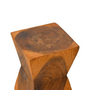 Табуретка Clepsydra от суарово дърво в естествен цвят 31x31x45см