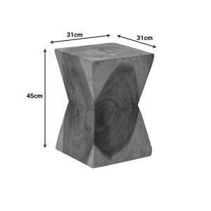 Табуретка Clepsydra от суарово дърво в естествен цвят 31x31x45см