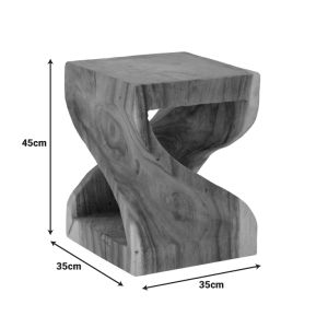 Табуретка Hourian I от дърво suar в цвят орех 35x35x45см