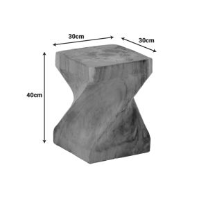 Табуретка Twister от суарово дърво в естествен цвят 30x30x45см