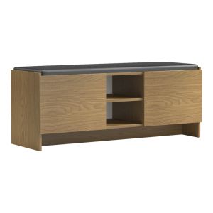 Табуретка за антре - поставка за обувки Zulla 10 чифта светъл орех 110x37x43см