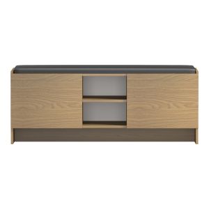Табуретка за антре - поставка за обувки Zulla 10 чифта светъл орех 110x37x43см
