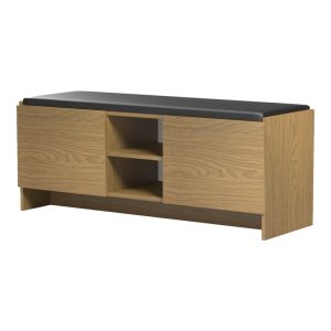 Табуретка за антре - поставка за обувки Zulla 10 чифта светъл орех 110x37x43см