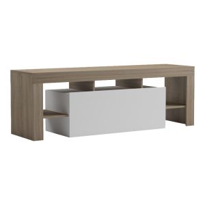 Liner TV cabinet, Sonoma-white color, 150x40x50 cm