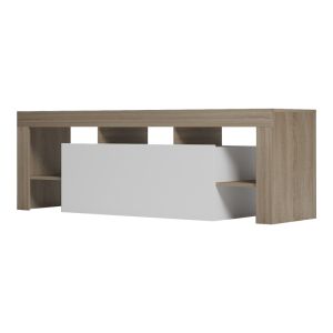 Liner TV cabinet, Sonoma-white color, 150x40x50 cm