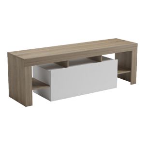 Liner TV cabinet, Sonoma-white color, 150x40x50 cm