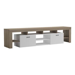 Liner TV cabinet, Sonoma-white color, 210x40x50 cm
