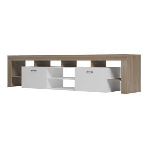Liner TV cabinet, Sonoma-white color, 210x40x50 cm