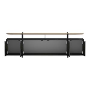 Medousa Sonoma TV cabinet with black marble finish 160x35.5x50cm