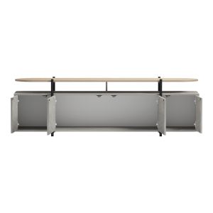 TV cabinet Medousa sonoma with gray-beige marble finish 160x35.5x50cm