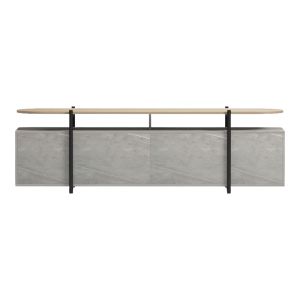 TV cabinet Medousa sonoma with gray-beige marble finish 160x35.5x50cm