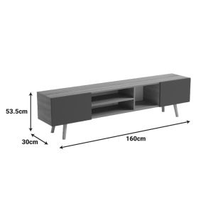 TV cabinet Osclo sonoma-anthracite 160x30x53.5cm