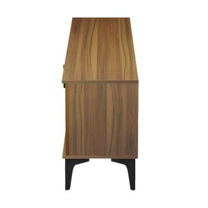 Riba TV cabinet, walnut-black marble look, 180x34x51cm