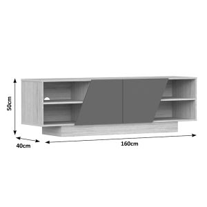 TV cabinet Stevie sonoma-anthracite 160x40x50cm