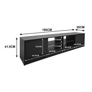 TV cabinet Tivia, sonoma-anthracite color, 180x35x41.5 cm