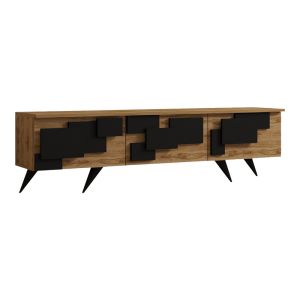 TV cabinet Trida, black oak, 160x35x45cm
