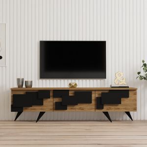 TV cabinet Trida, black oak, 160x35x45cm