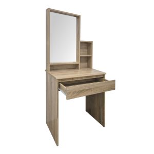 Dressing table Larnia with mirror and stool Sonoma 65x40x142cm