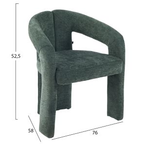 ТРАПЕЗАРЕН СТОЛ HM18362.04 ЗЕЛЕН ЛЕНЕН ПЛАТ 64X50X76.5ВСМ.