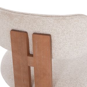 Трапезарен стол Karvo HM18252.01 платов цвят бежов - букова дървесина 57X50X79ВСМ.