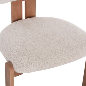 Трапезарен стол Karvo HM18252.01 платов цвят бежов - букова дървесина 57X50X79ВСМ.