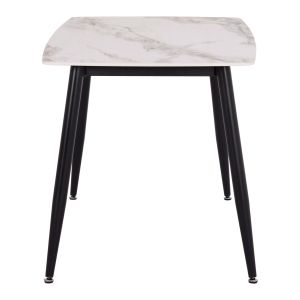 Dining table Raven HM9854.04 ceramic top with natural Calacatta marble - black metal legs 120X70X73 cm.