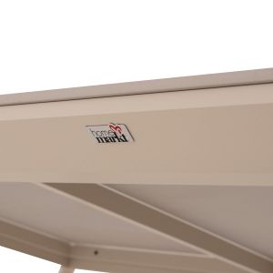 Трапезарна маса Stad HM6557.02 бежова алуминиева рамка -- бял синтерован камък 180X90X75ВСМ.