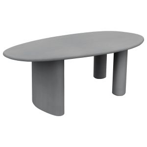Dining table oval Volpe HM6599.01 fiber cement in gray 240X100X75 cm.
