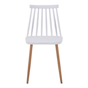 Трапезен стол Aurora бял pp-естествен цвят метални крака 42x49.5x77см