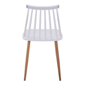 Трапезен стол Aurora бял pp-естествен цвят метални крака 42x49.5x77см