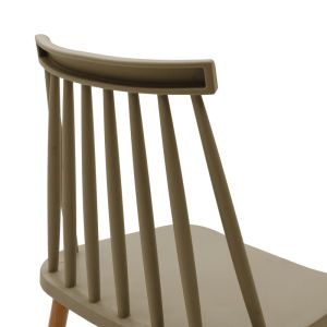 Трапезен стол Aurora мока pp-естествен цвят метални крака 42x49.5x77см
