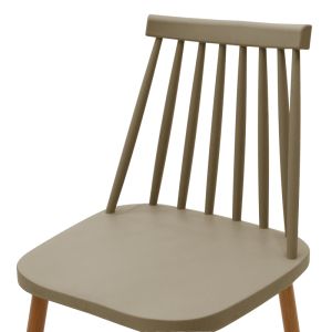 Трапезен стол Aurora мока pp-естествен цвят метални крака 42x49.5x77см
